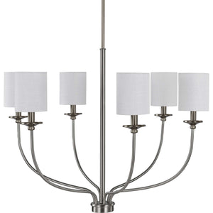 Progress Lighting - P400227-009 - Six Light Foyer Chandelier - Bonita - Brushed Nickel