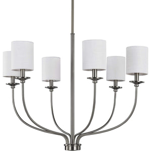 Progress Lighting - P400227-009 - Six Light Foyer Chandelier - Bonita - Brushed Nickel