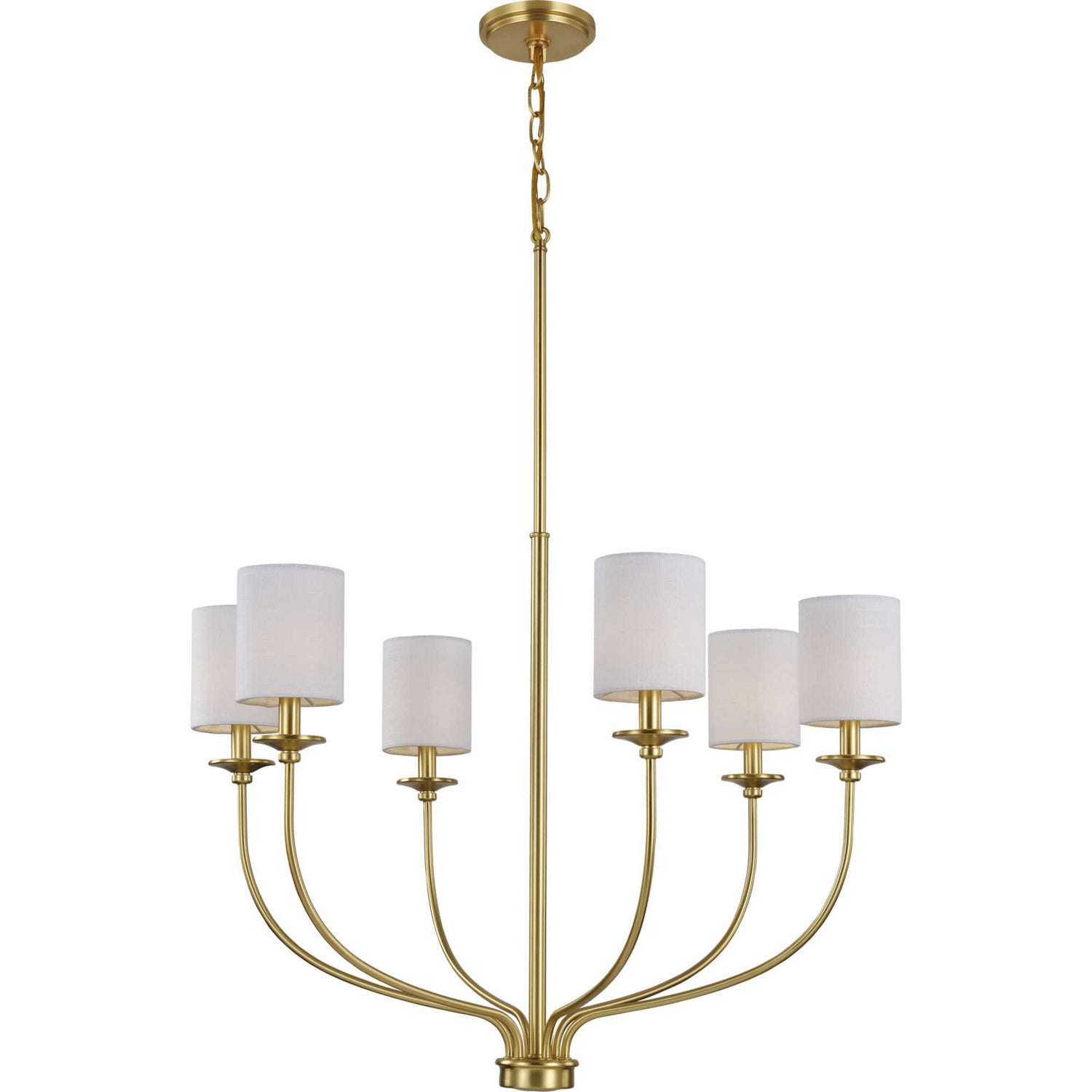 Progress Lighting - P400227-012 - Six Light Foyer Chandelier - Bonita - Satin Brass