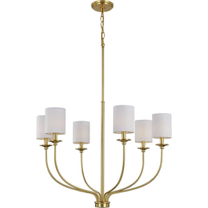 Progress Lighting - P400227-012 - Six Light Foyer Chandelier - Bonita - Satin Brass