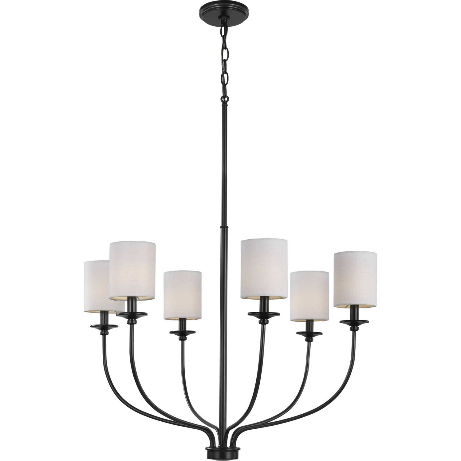 Progress Lighting - P400227-031 - Six Light Foyer Chandelier - Bonita - Black