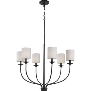 Progress Lighting - P400227-031 - Six Light Foyer Chandelier - Bonita - Black