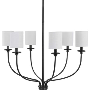 Progress Lighting - P400227-031 - Six Light Foyer Chandelier - Bonita - Black