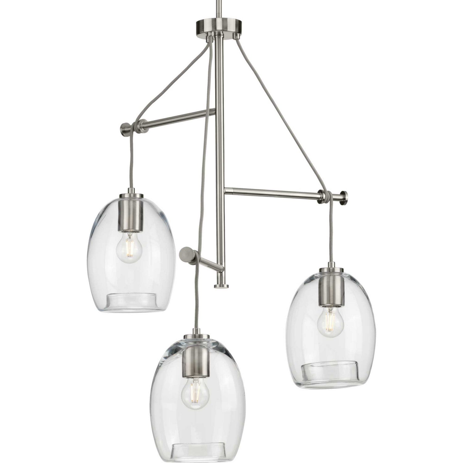 Progress Lighting - P500160-009 - Three Light Pendant - Caisson - Brushed Nickel