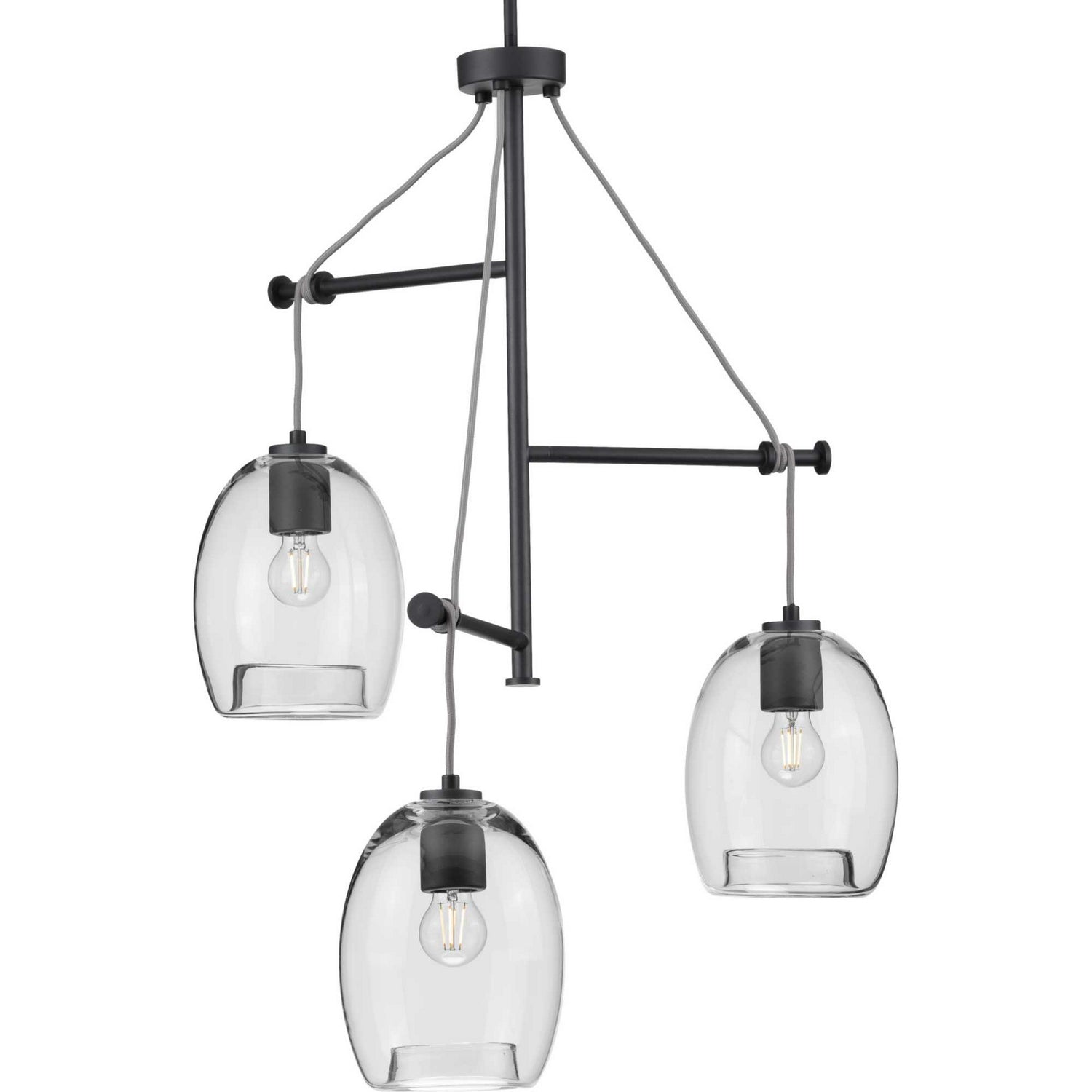 Progress Lighting - P500160-143 - Three Light Pendant - Caisson - Graphite