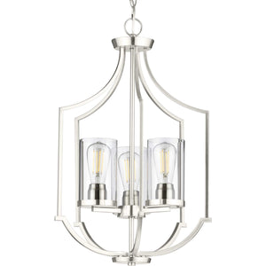 Progress Lighting - P500209-009 - Three Light Foyer Pendant - Lassiter - Brushed Nickel