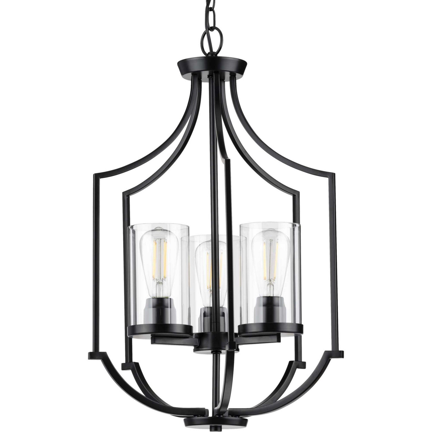 Progress Lighting - P500209-031 - Three Light Foyer Pendant - Lassiter - Black