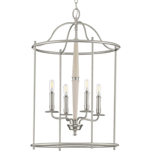 Progress Lighting - P500210-009 - Four Light Foyer Pendant - Durrell - Brushed Nickel