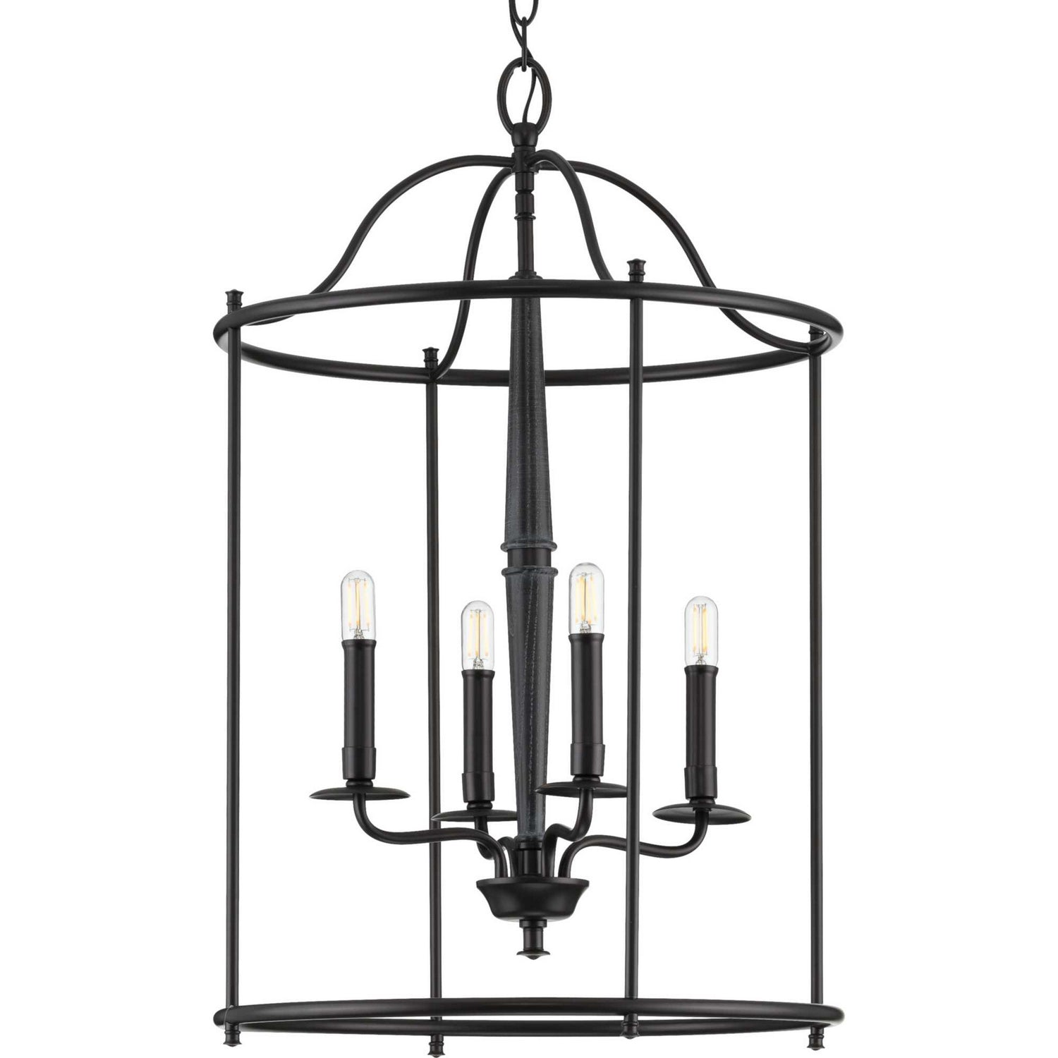 Progress Lighting - P500210-031 - Four Light Foyer Pendant - Durrell - Black