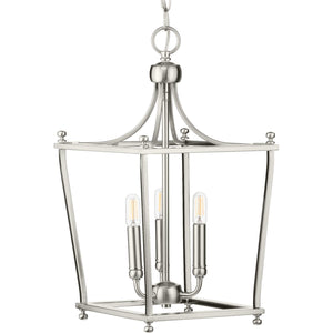 Progress Lighting - P500213-009 - Three Light Foyer Pendant - Parkhurst - Brushed Nickel