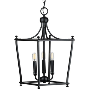 Progress Lighting - P500213-031 - Three Light Foyer Pendant - Parkhurst - Black