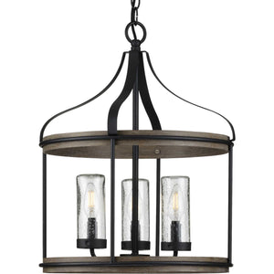 Progress Lighting - P500235-031 - Three Light Outdoor Pendant - Brenham - Black