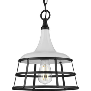 Progress Lighting - P500236-030 - One Light Pendant - Bastille - White