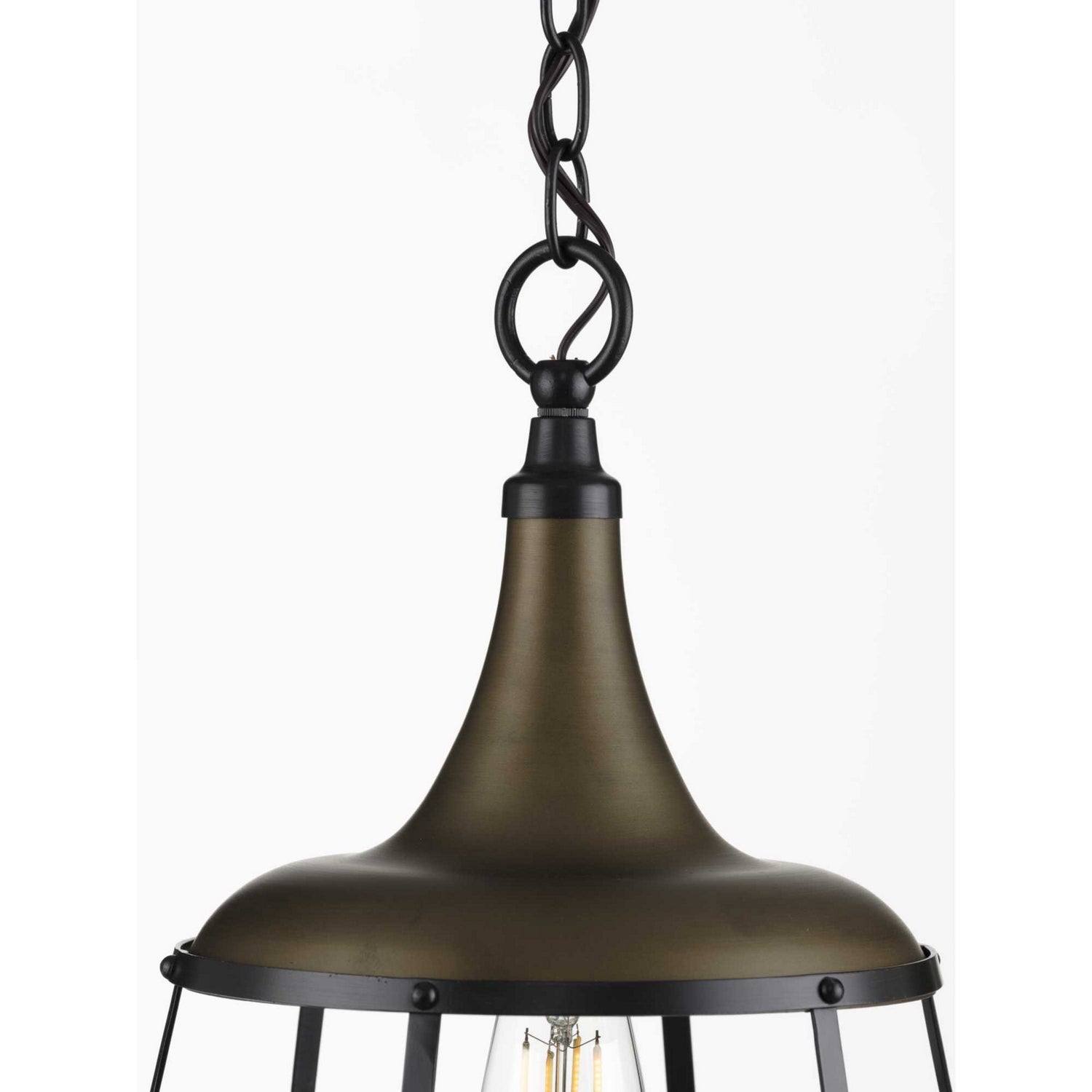 Progress Lighting - P500236-161 - One Light Pendant - Bastille - Aged Brass