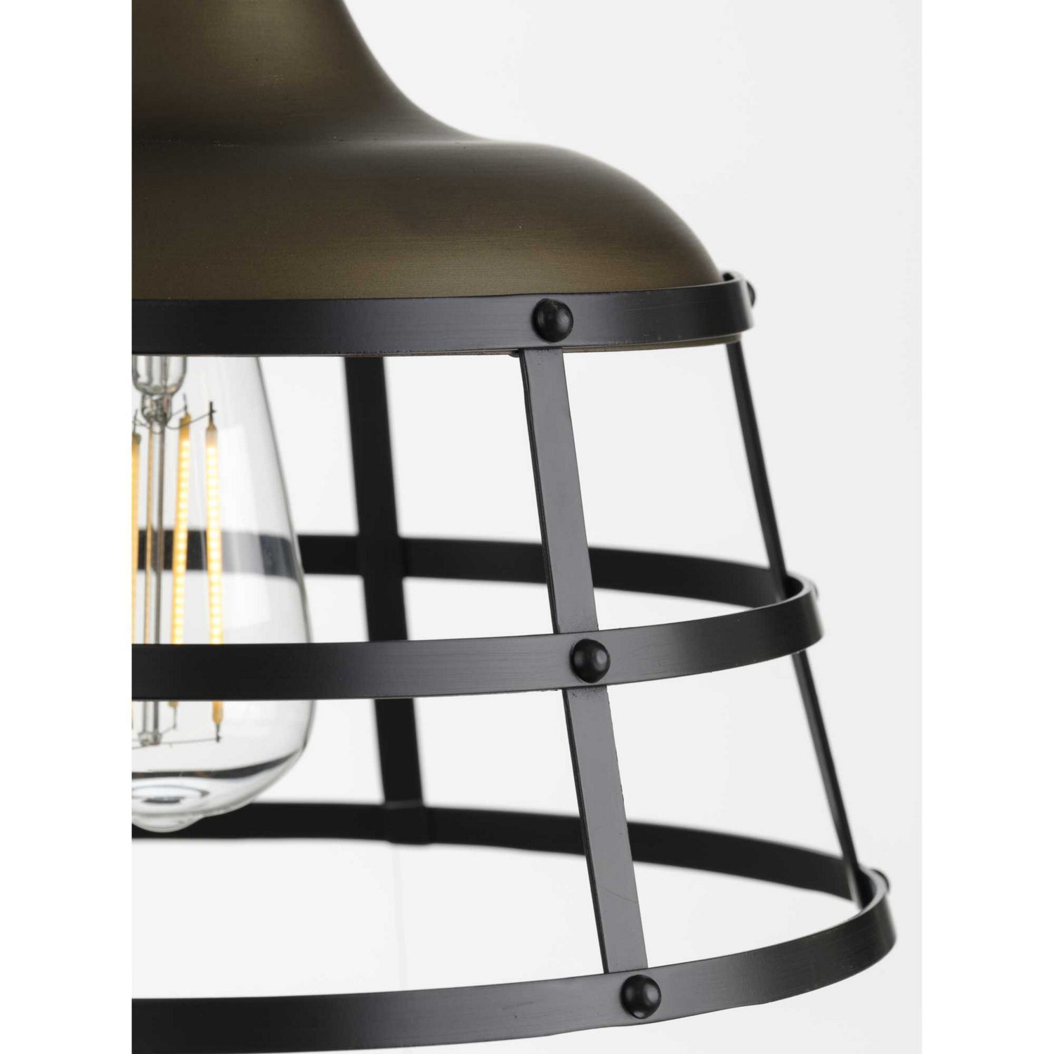 Progress Lighting - P500236-161 - One Light Pendant - Bastille - Aged Brass