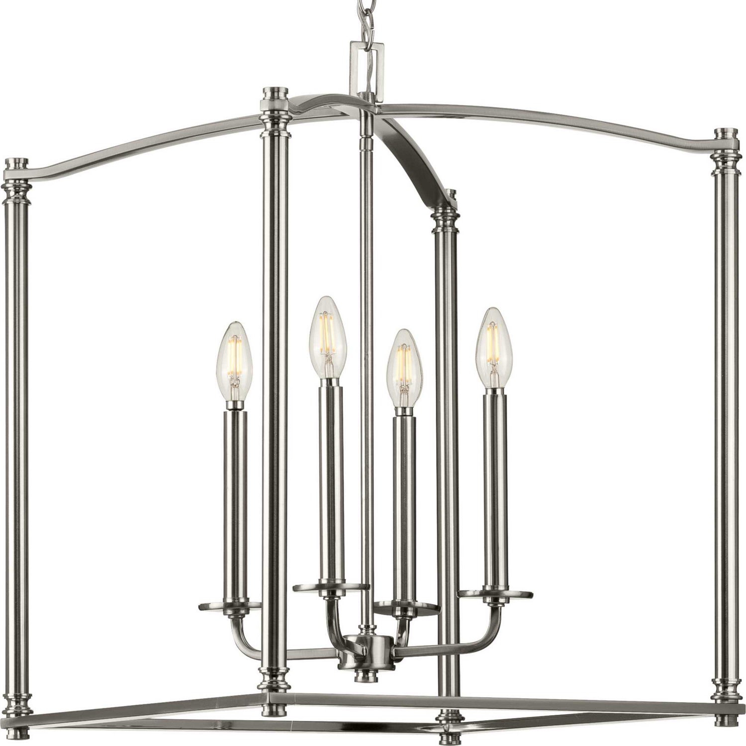 Progress Lighting - P500240-009 - Four Light Foyer Pendant - Winslett - Brushed Nickel