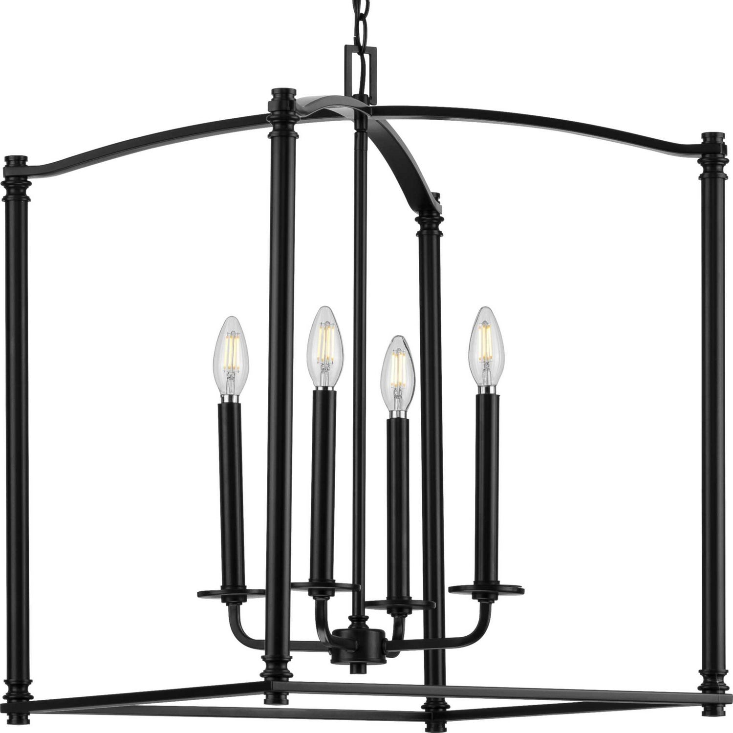 Progress Lighting - P500240-031 - Four Light Foyer Pendant - Winslett - Black