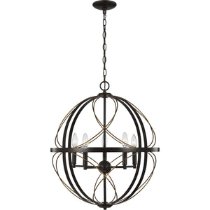 Progress Lighting - P500287-020 - Five Light Pendant - Brandywine - Antique Bronze