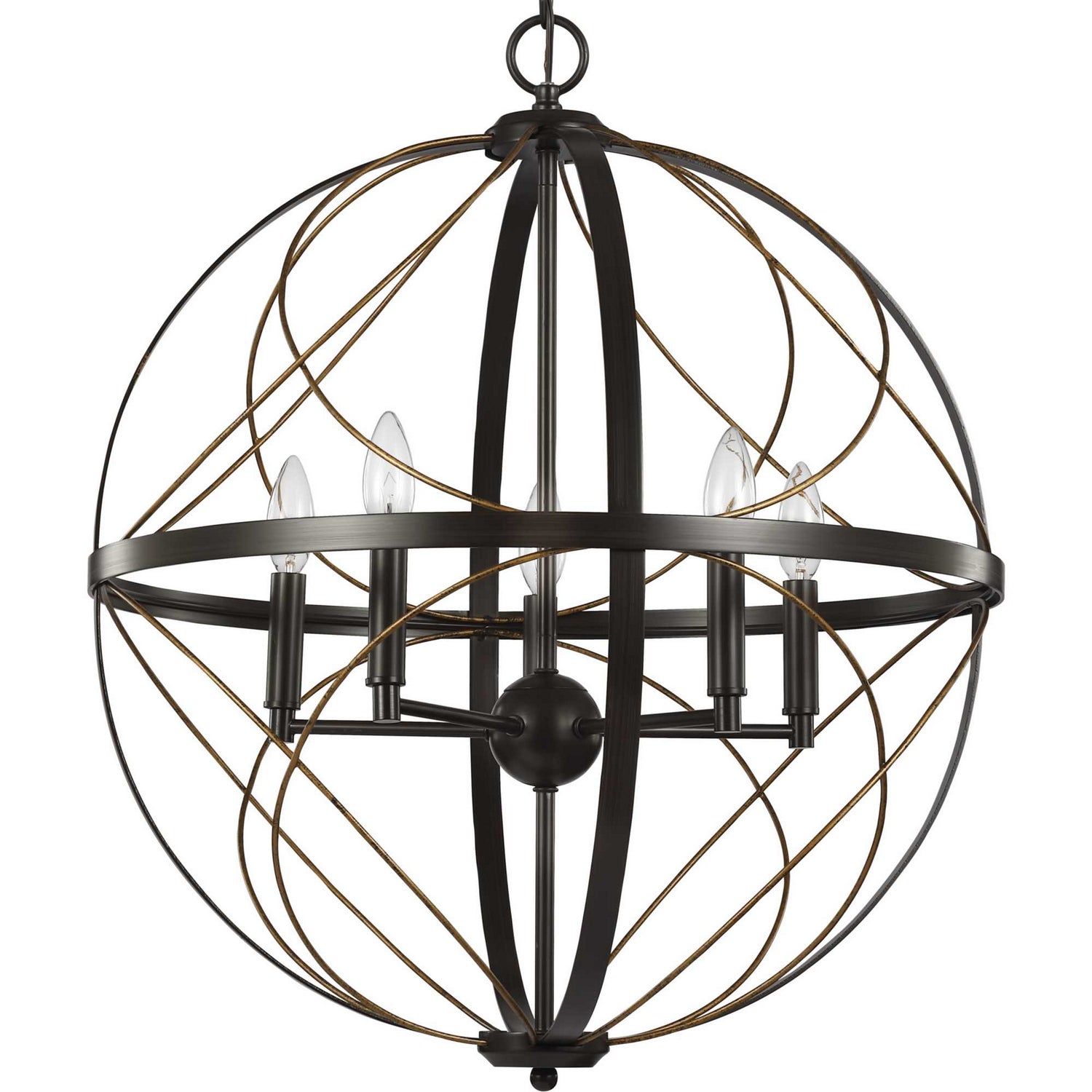 Progress Lighting - P500287-020 - Five Light Pendant - Brandywine - Antique Bronze