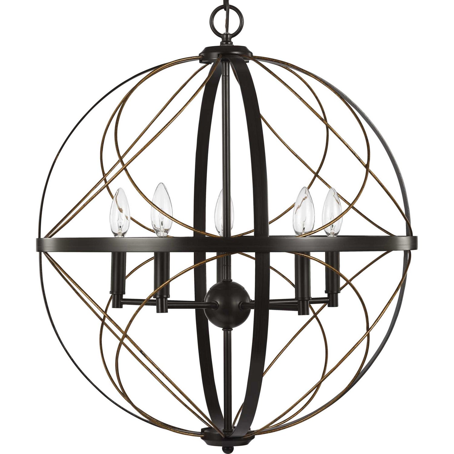 Progress Lighting - P500287-020 - Five Light Pendant - Brandywine - Antique Bronze