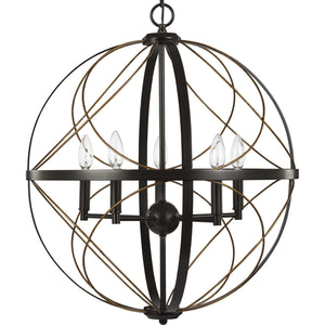 Progress Lighting - P500287-020 - Five Light Pendant - Brandywine - Antique Bronze