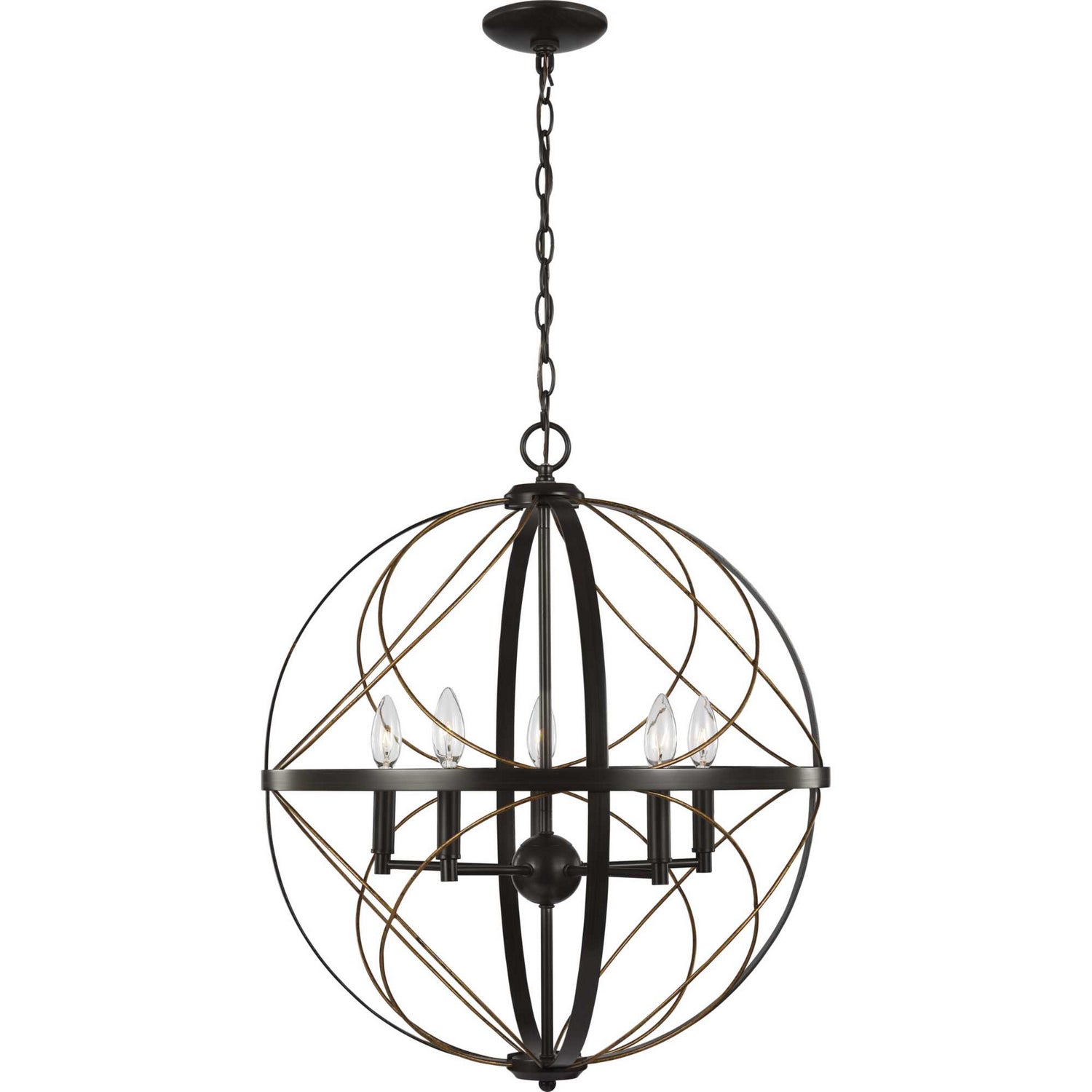 Progress Lighting - P500287-020 - Five Light Pendant - Brandywine - Antique Bronze