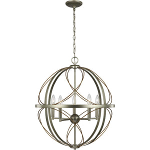 Progress Lighting - P500287-134 - Five Light Pendant - Brandywine - Silver Ridge