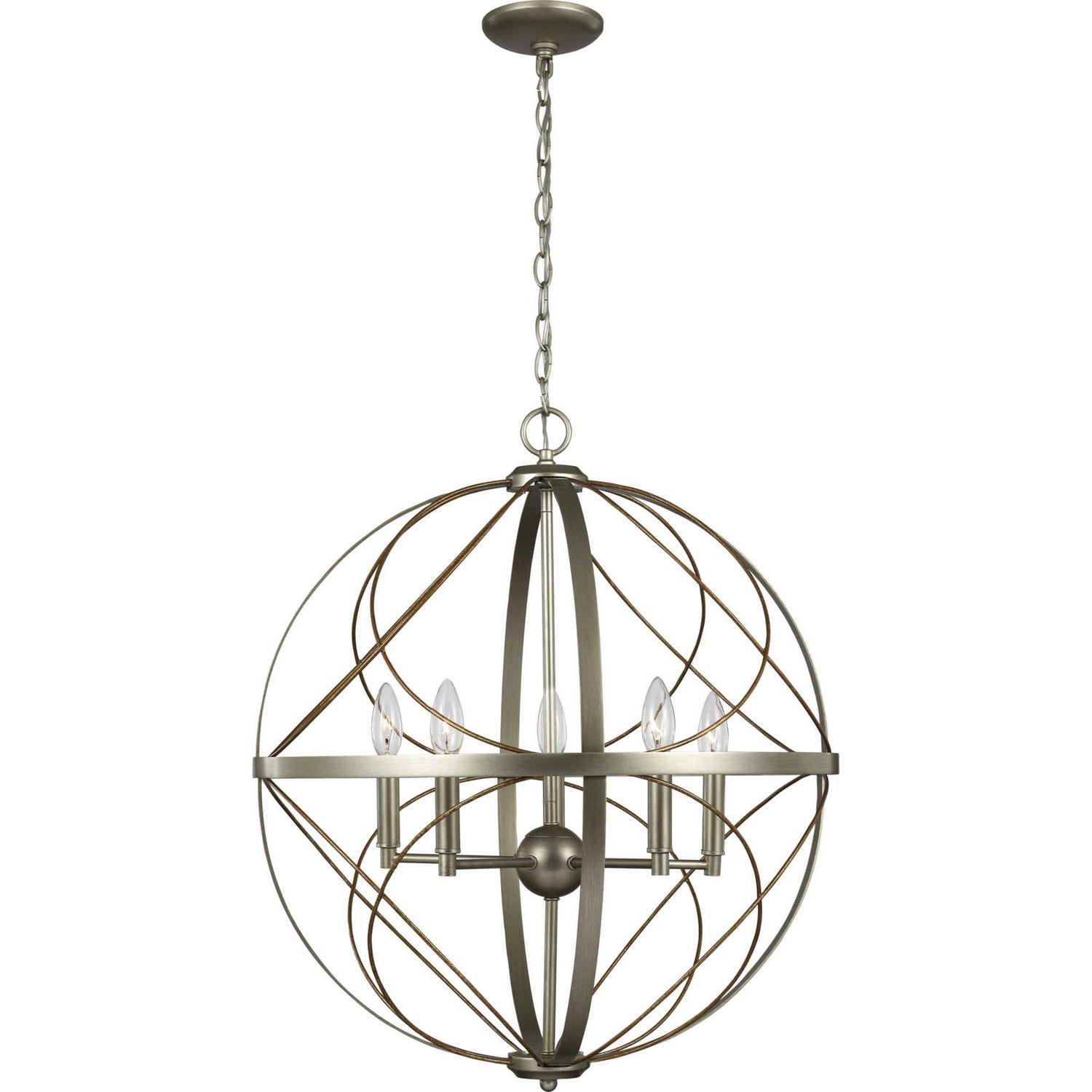 Progress Lighting - P500287-134 - Five Light Pendant - Brandywine - Silver Ridge