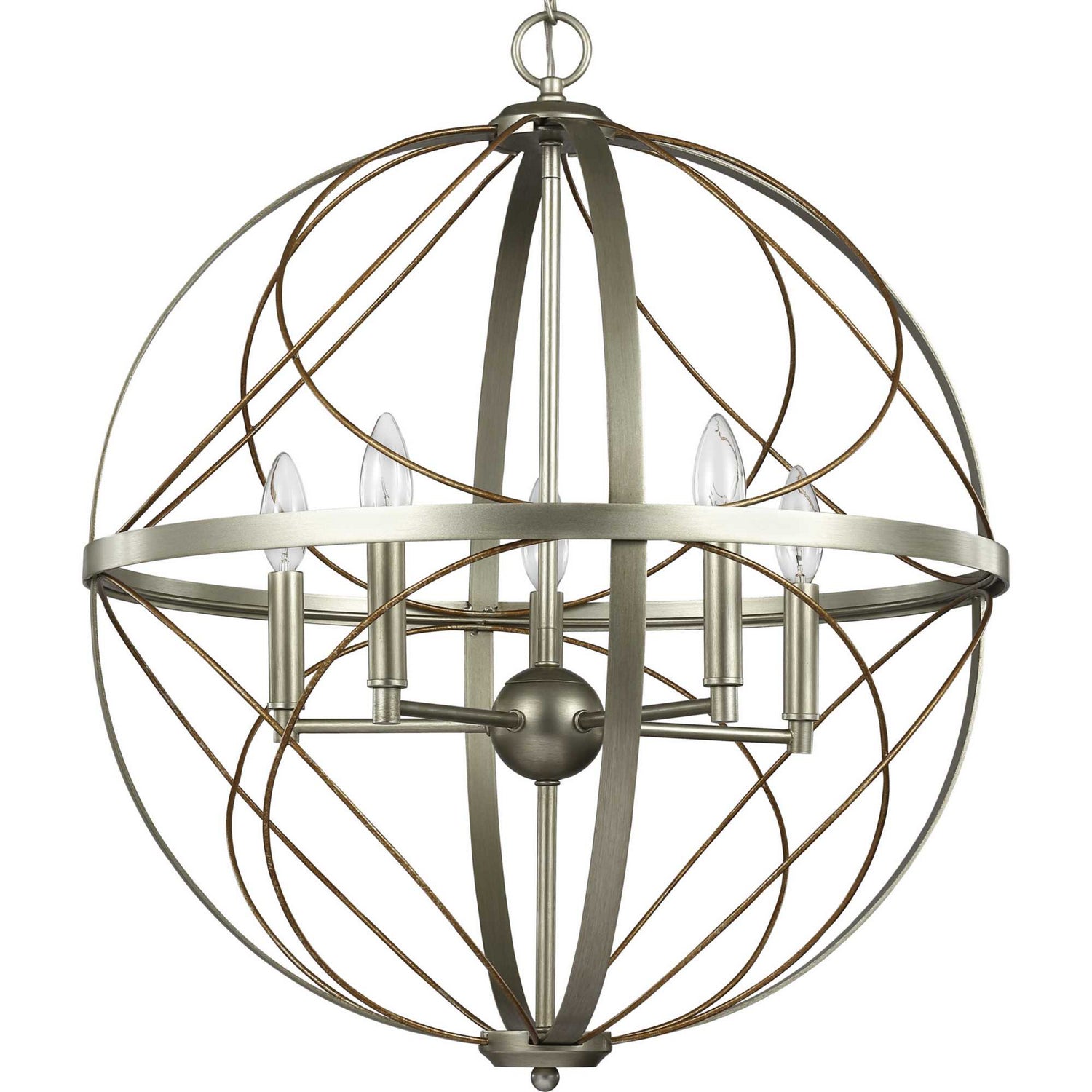 Progress Lighting - P500287-134 - Five Light Pendant - Brandywine - Silver Ridge