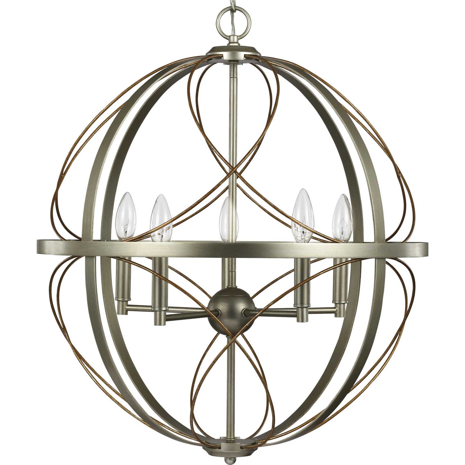 Progress Lighting - P500287-134 - Five Light Pendant - Brandywine - Silver Ridge