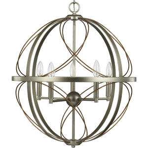 Progress Lighting - P500287-134 - Five Light Pendant - Brandywine - Silver Ridge