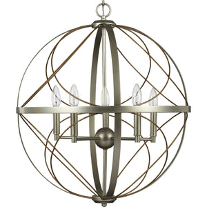 Progress Lighting - P500287-134 - Five Light Pendant - Brandywine - Silver Ridge