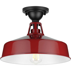 Progress Lighting - P550070-039 - One Light Semi Flush Mount - Cedar Springs - Red