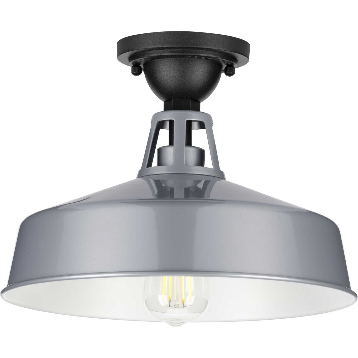 Progress Lighting - P550070-082 - One Light Semi Flush Mount - Cedar Springs - Metallic Gray