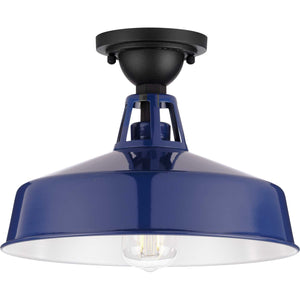 Progress Lighting - P550070-091 - One Light Semi Flush Mount - Cedar Springs - Navy