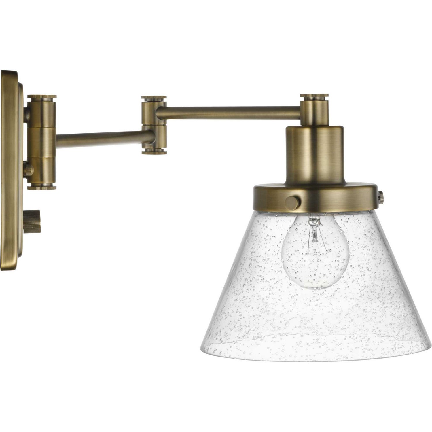 Progress Lighting - P710084-163 - One Light Swing Arm Wall Lamp - Hinton - Vintage Brass