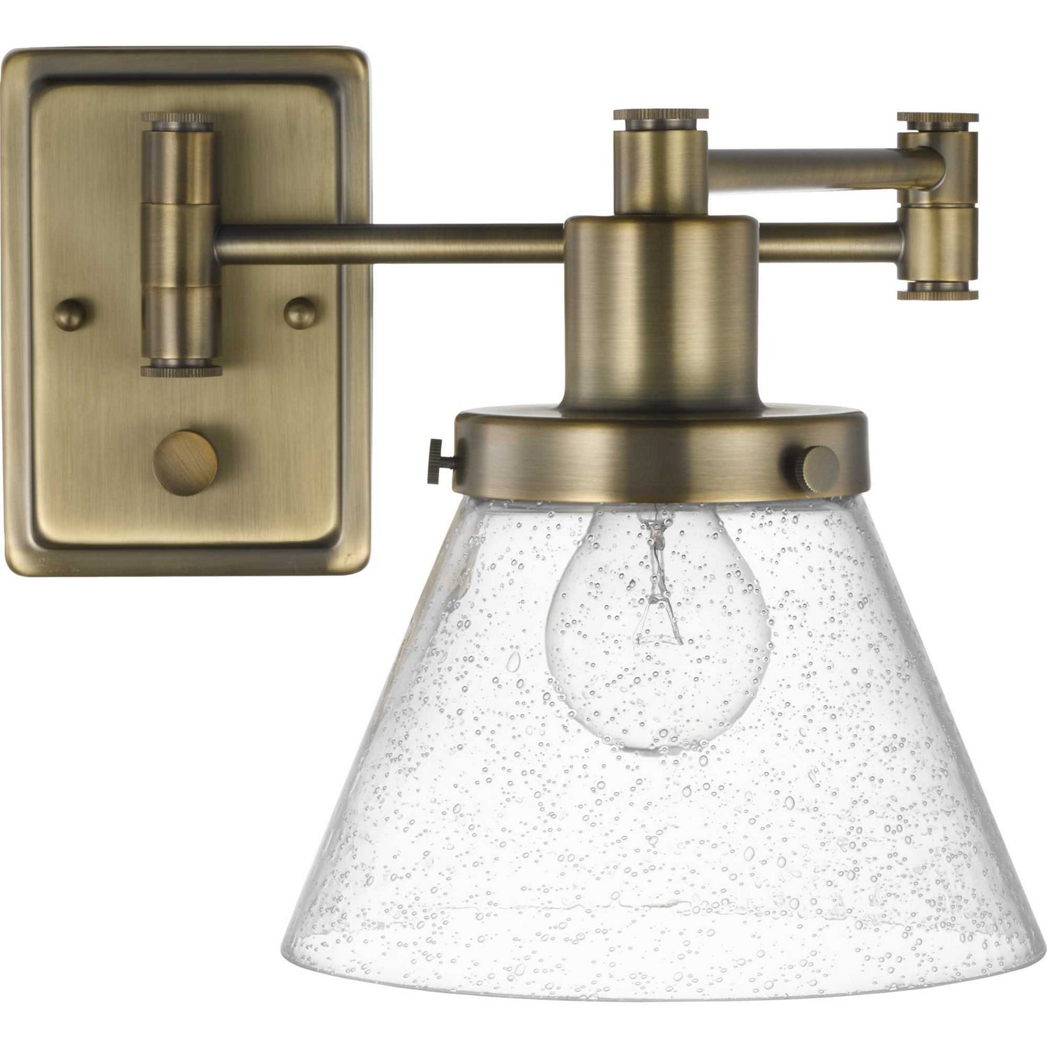 Progress Lighting - P710084-163 - One Light Swing Arm Wall Lamp - Hinton - Vintage Brass