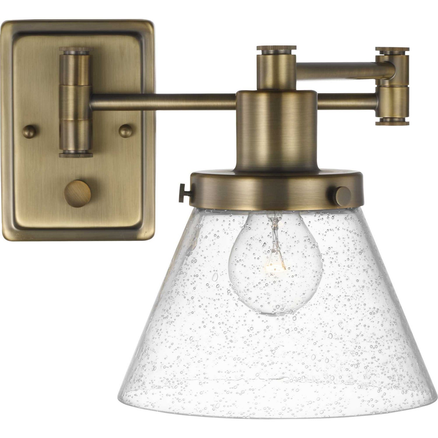 Progress Lighting - P710084-163 - One Light Swing Arm Wall Lamp - Hinton - Vintage Brass