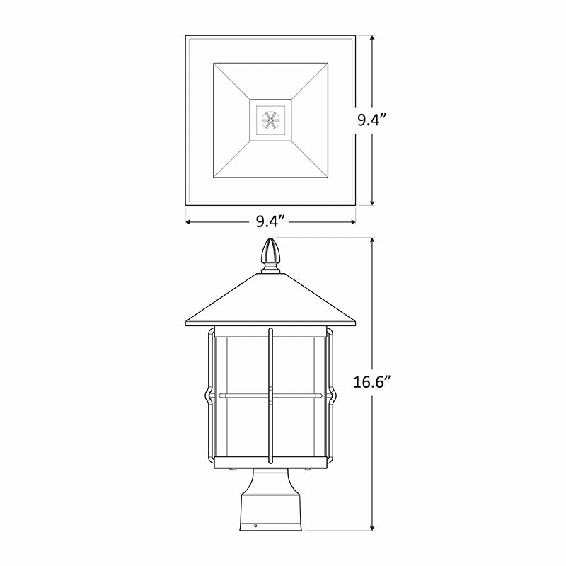 Westgate - PML-MCT-BK - LED Post Mount Lantern - Black