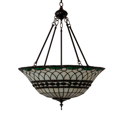 Meyda Tiffany - 128649 - Three Light Pendant - Tiffany Roman - Mahogany Bronze