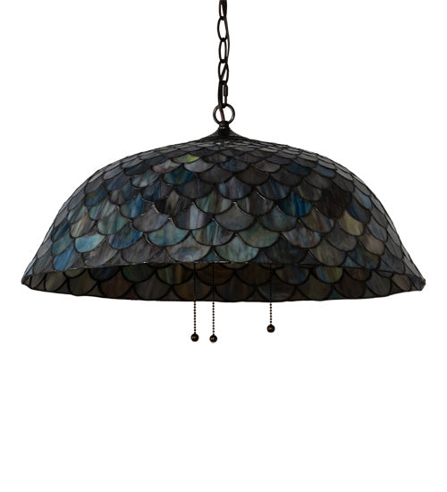 Meyda Tiffany - 142653 - Three Light Pendant - Tiffany Fishscale - Mahogany Bronze