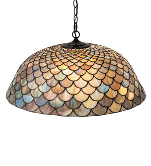 Meyda Tiffany - 142653 - Three Light Pendant - Tiffany Fishscale - Mahogany Bronze