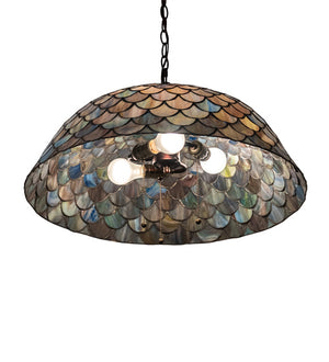 Meyda Tiffany - 142653 - Three Light Pendant - Tiffany Fishscale - Mahogany Bronze