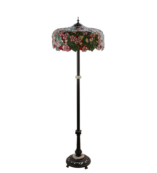 Meyda Tiffany - 148875 - Three Light Floor Lamp - Tiffany Cherry Blossom