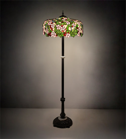 Meyda Tiffany - 148875 - Three Light Floor Lamp - Tiffany Cherry Blossom