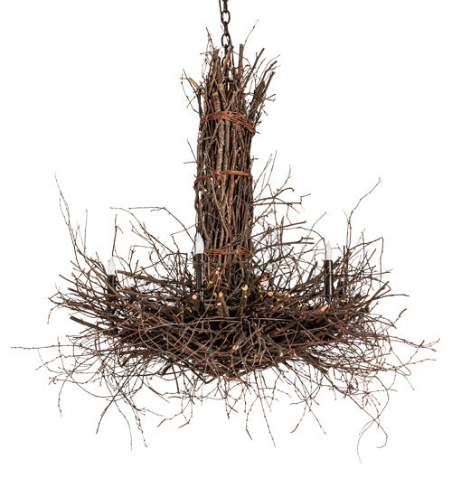 Meyda Tiffany - 226214 - Six Light Chandelier - Twigs - Dark Bronze