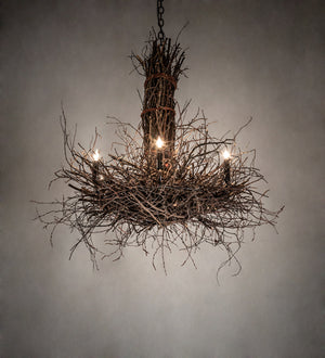 Meyda Tiffany - 226214 - Six Light Chandelier - Twigs - Dark Bronze