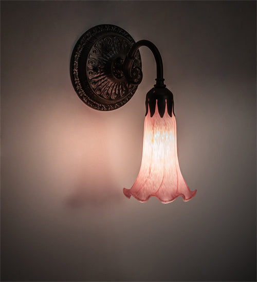 Meyda Tiffany - 227736 - One Light Wall Sconce - Pink - Oil Rubbed Bronze