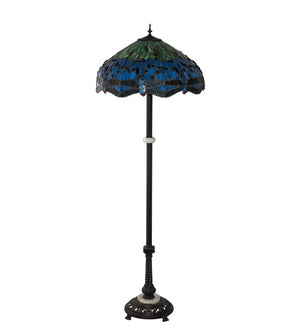 Meyda Tiffany - 229124 - Three Light Floor Lamp - Tiffany Hanginghead Dragonfly - Mahogany Bronze