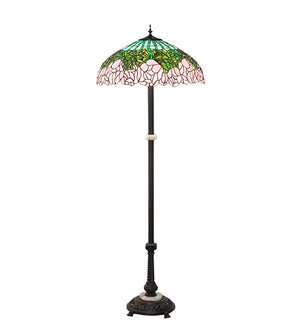 Meyda Tiffany - 229130 - Three Light Floor Lamp - Tiffany Cabbage Rose - Mahogany Bronze